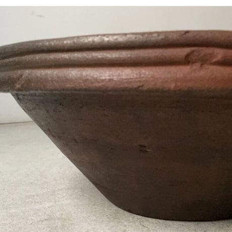 古い大すり鉢 37cm  赤土  土器のような大鉢  メダカ鉢 金魚鉢 水栽培 ビオトープ