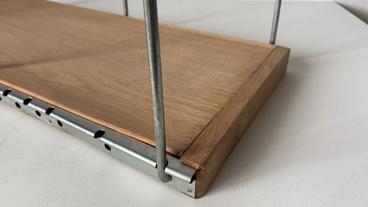 古い卓上ブックスタンド 木とスチールの本立て 昭和期 ヴィンテージ