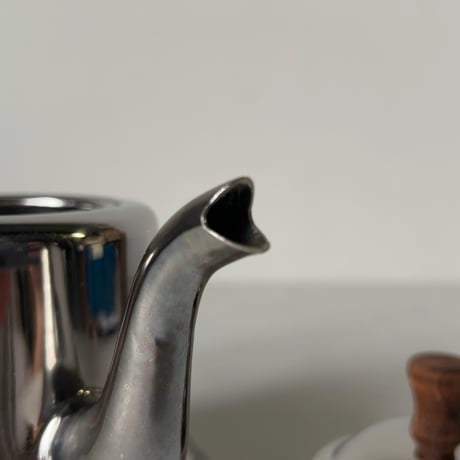 YUKIWA ユキワ  ナポレオンケトル　0.6L ステンレス ミニポット 薬缶 急須 茶器 藤巻 木製無垢摘み 美品範疇