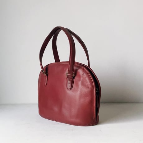 COACH 80s オールドコーチ レザーハンドバッグ 半円型 ファスナー開閉 ミニトート M4C-9958 アメリカ製  ヴィンテージコーチ中古良品