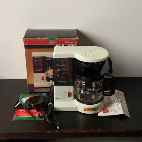 melitta メリタ  コーヒーメーカー  MA-480  80s 90s ヴィンテージ家電 レトロ家電 デッドストック 箱 保証書 付属品ありの未使用品