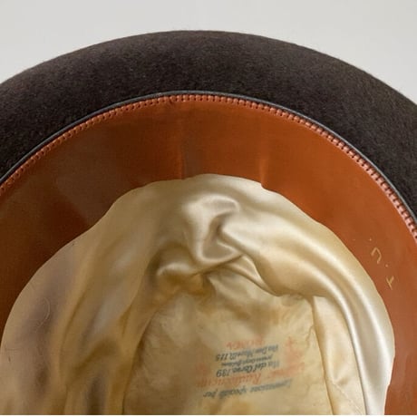 Borsalino ボルサリーノ  オールドボルサリーノ ヴィンテージハット 山高帽 中折れ帽 ソフト帽 ダークブラウン  ユニセックス実寸頭周約56.5cm ツバ短め グッドバランス