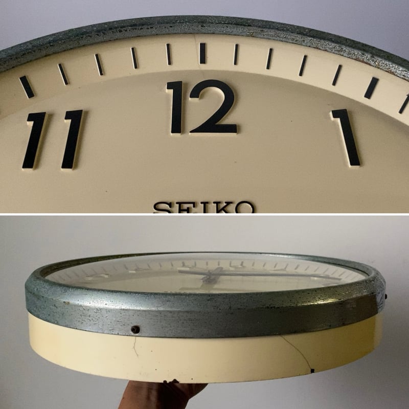 SEIKO セイコー 学校 駅 レトロ 大 掛け時計 アンティーク ヴィンテージ SEIKO セイコー 70s 学校時計 3針 赤針 トランジスター 昭和期
