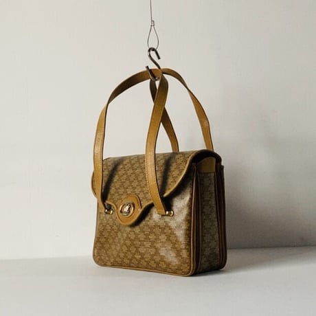 CELINE オールドセリーヌ マカダム ハンドバッグ 幅約22cm ヴィンテージハンドバッグ 鞄