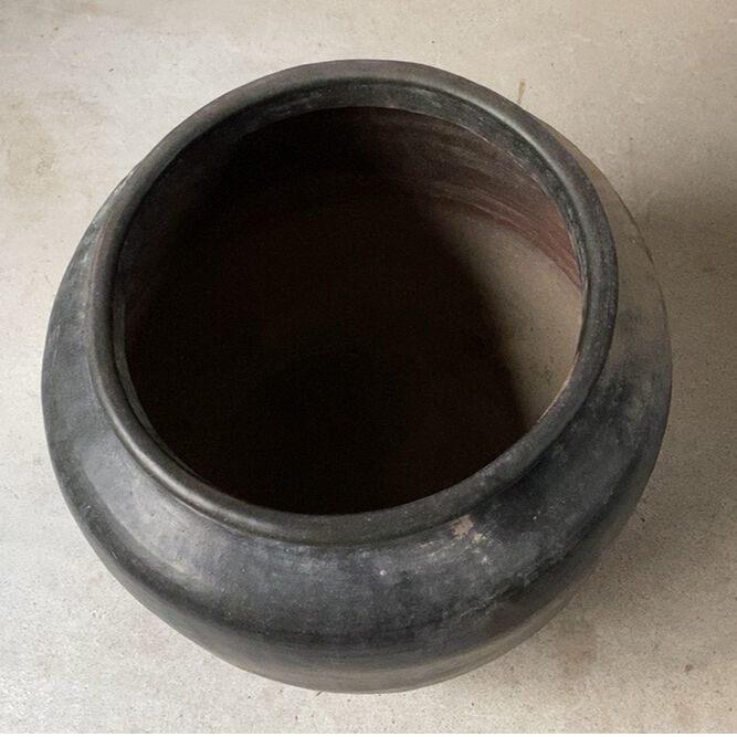 壺 笠間 民藝 大壺 木栓 時代物 窯傷 高さ39センチ 壺 笠間 民藝 大壺