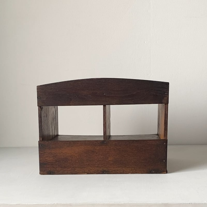 古い引出し本立て 1杯引出し1枚仕切 木製無垢材＋銅金具 昭和2年