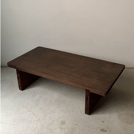 古い継ぎテーブル 幅約85cm 濃茶トロトロの文机 分厚くゴツい無垢材  ヴィンテージローテーブル 雰囲気良好 美品