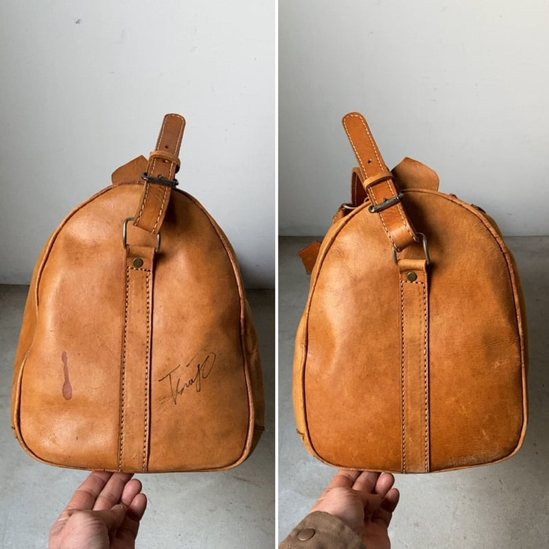 e.de senneville ヴィンテージ ヌメ革 ボストンバッグ e.de senneville ヴィンテージ ヌメ革 ボストンバッグ