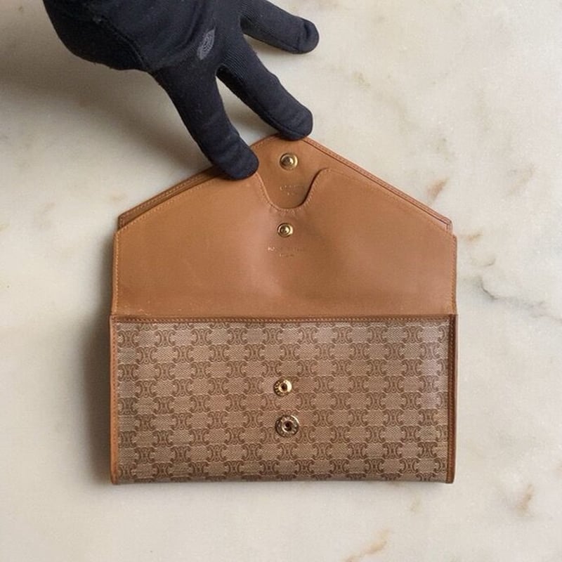 CELINE オールドセリーヌ Wレターフラップ長財布 マカダム CELINE オールドセリーヌ Wレターフラップ長財布 マカダム