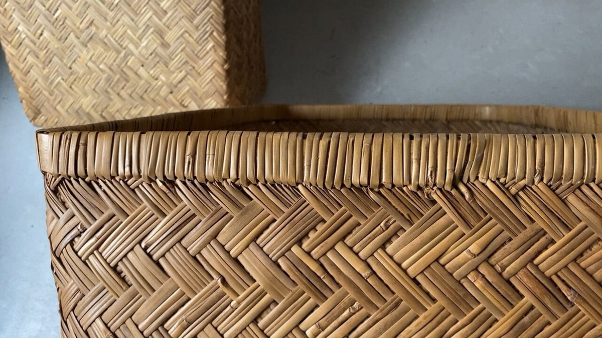 超ポイントアップ祭 竹細工 行李 柳行李 つづら蓋付き すず竹