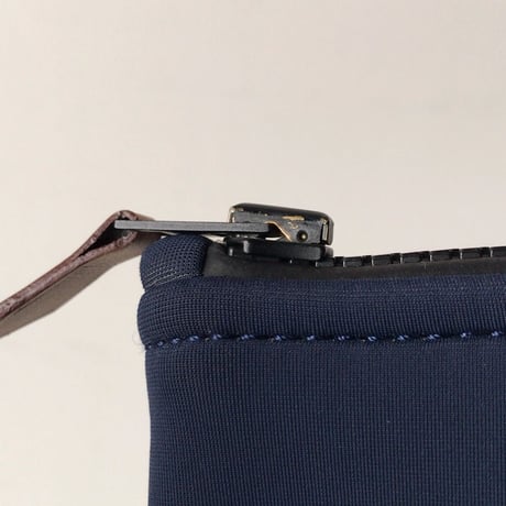 HERMES エルメス ネオバン PM フラットポーチ ネイビー/ブラック金具 ロゴ入りコスメポーチ 化粧ポーチ 小物入れ インバッグ 中古美品