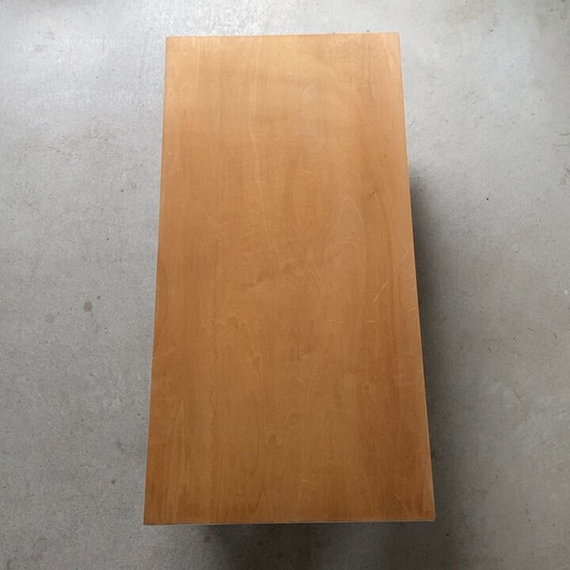 昭和の折り畳み木製裁縫机 2台セット ナチュラルな素地に簡素な鉄の