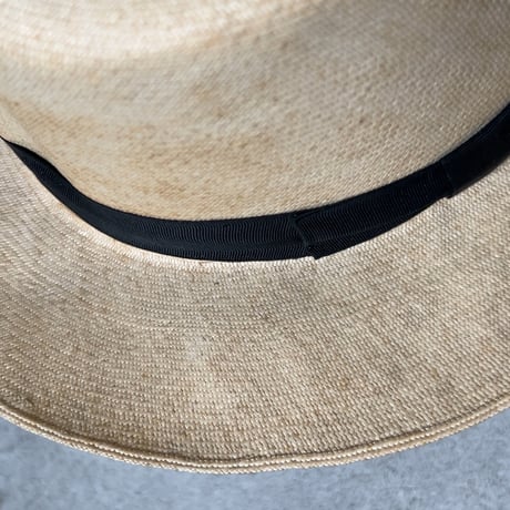 SAKAMOTO HATTER  坂本高級紳士帽子専門店  ヴィンテージ パナマハット レディース 頭周約55cm 編み帽子 昭和期 保存箱有