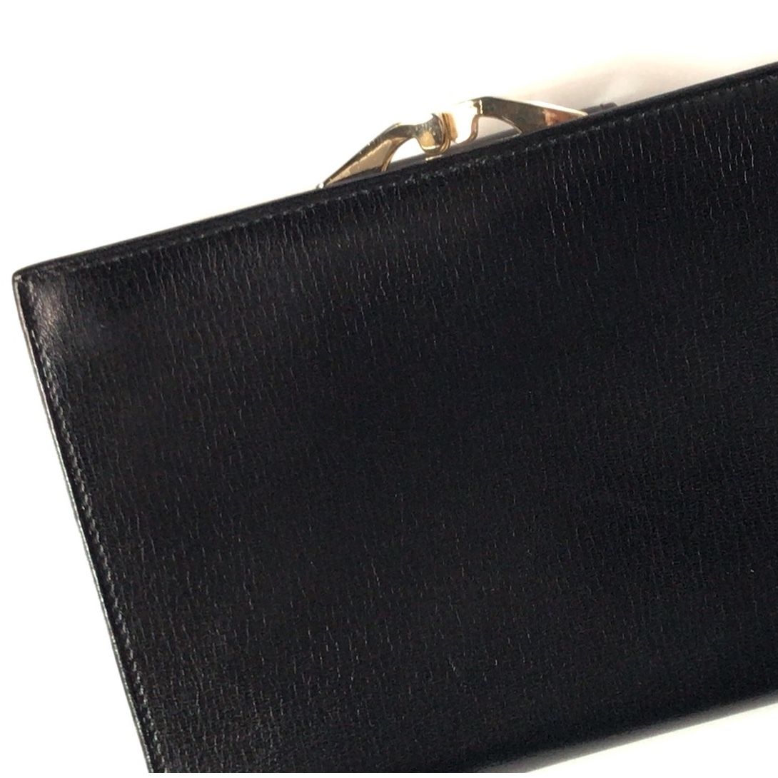 CELINE セリーヌ ガマ口 コンパクト財布 マカダム カーフレザー CELINE セリーヌ ガマ口 コンパクト財布 マカダム カーフレザー