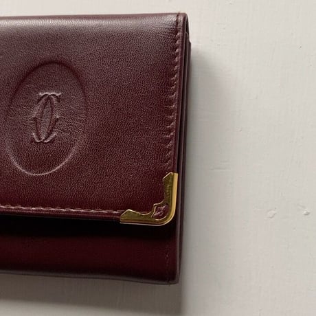 Cartier カルティエ 90sヴィンテージ マストライン コインンケース コンパクトウォレット ミニ財布 レザー 付属品完備 美品