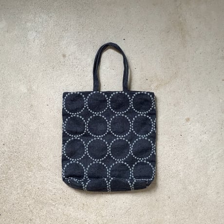 mina perhonen ミナペルホネン tambourine(タンバリン)  toast bag トーストバッグ  2022SS ミニトート  ネイビー/ライトブルー  中古美品