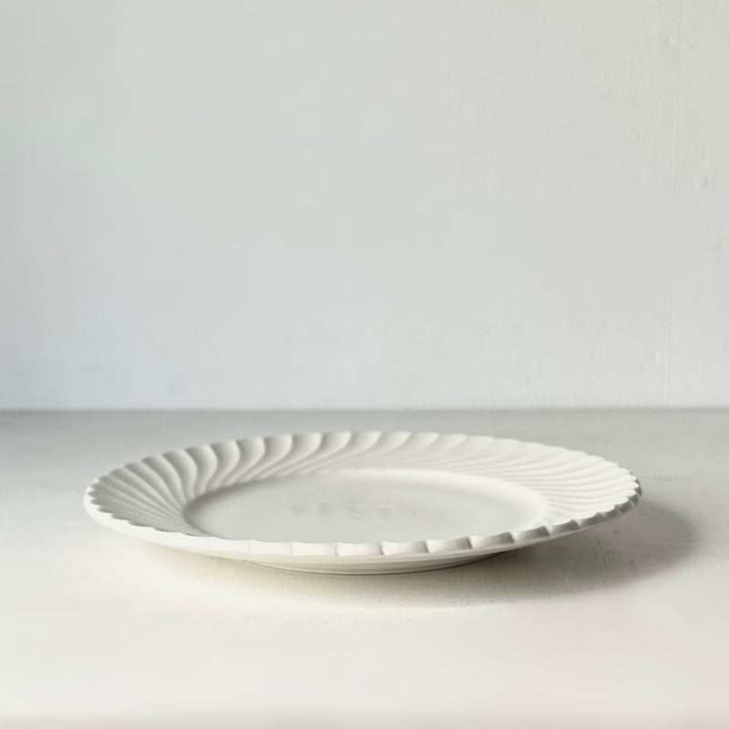 美品　Luneville　DENTELLE　c&s　フランスアンティーク A Luneville リュネヴィル 波リム 単色 ホワイト フランスアンティーク