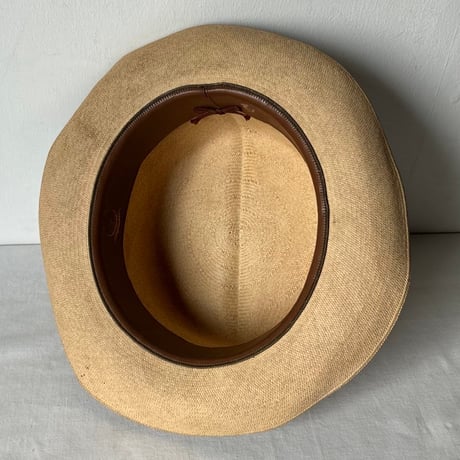 KLEINHANS Co.  ECUADORIAN PANAMA HAT  戦前阪急ハットボックス付き 1940s-50s ヴィンテージパナマハット 実寸頭周約57cm  良品