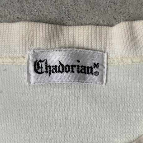 CHADORIAN チャドリアン 猫柄のトレーナー サテンフロント 猫画 総柄 レトロ ヴィンテージ 中古良品