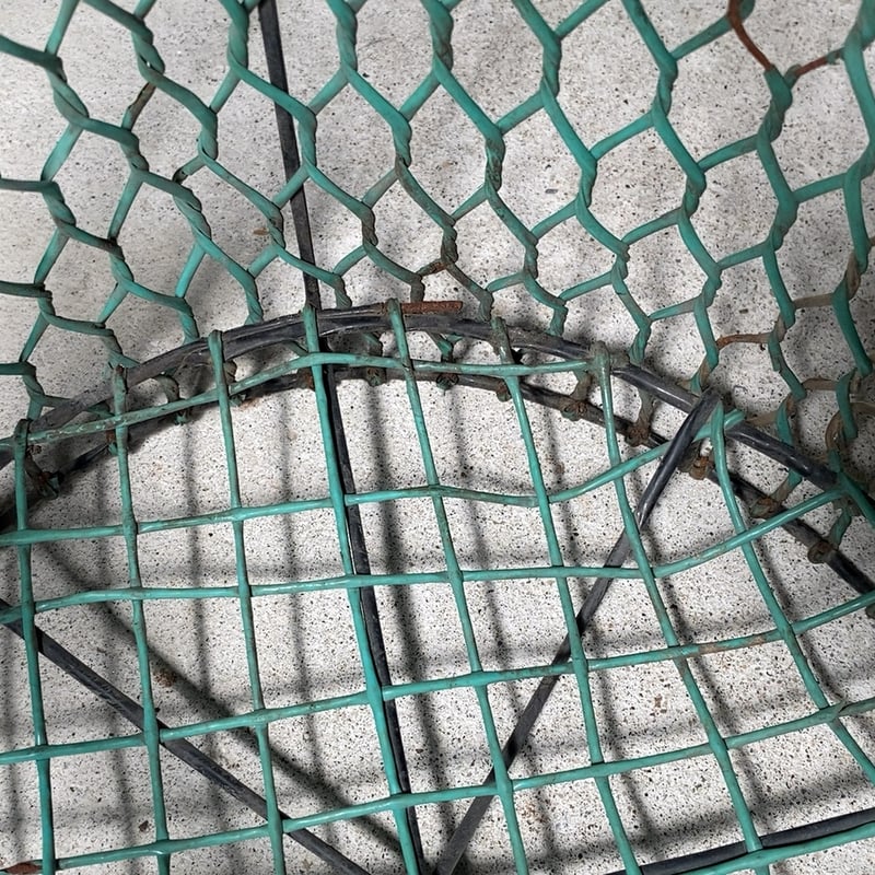 Made in USA ワイヤー　バスケット　緑　グリーン　白　古道具 Made in USA ワイヤー バスケット 緑 グリーン 白 古道具 Made in USA