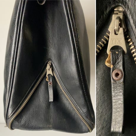 ヴィンテージ レザーバッグ   1953年 吉田カバン エレガントバッグ 当時物(可能性)  マチ幅2way仕様 レザートート 黒い革鞄 ブラック