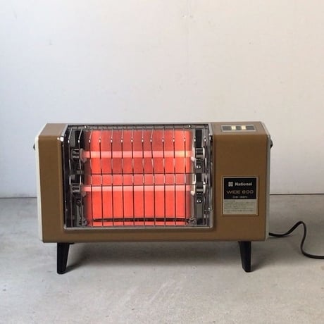 National ナショナル  クラシック 電気ストーブ WIDE600 DS-32N ヴィンテージ家電 コヨーテ・ミリタリーカーキ  ロゴもコヨーテ  中古極美品