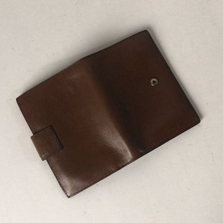 LANVIN ランバン  2つ折りコンパクトガマ口財布 ウォレット  レザー　ブラウン/ゴールド金具  ヴィンテージ オールドランバン