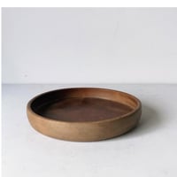 昭和30年 木製 くり抜き盆　小さめサイズ約26cm 木工 工芸品 木製無垢材 民藝 番茶 煎茶 丸盆 キッチンツール