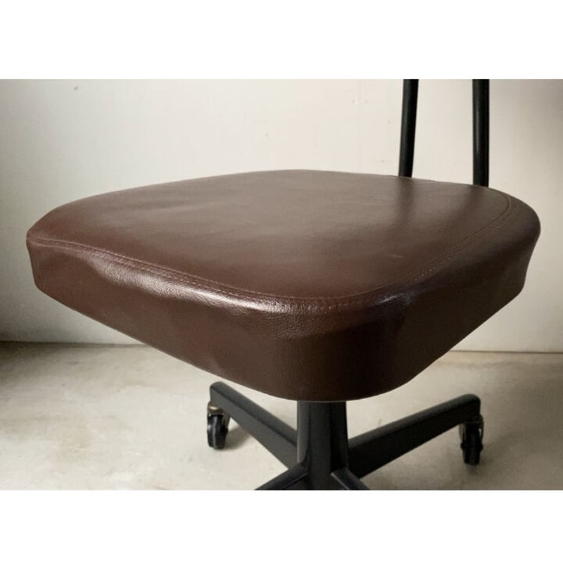 コクヨ 事務椅子 オフィスチェア キャスター付き 昭和レトロ　ブラウン アンティーク】コクヨ 事務椅子 オフィスチェア キャスター付き 昭和