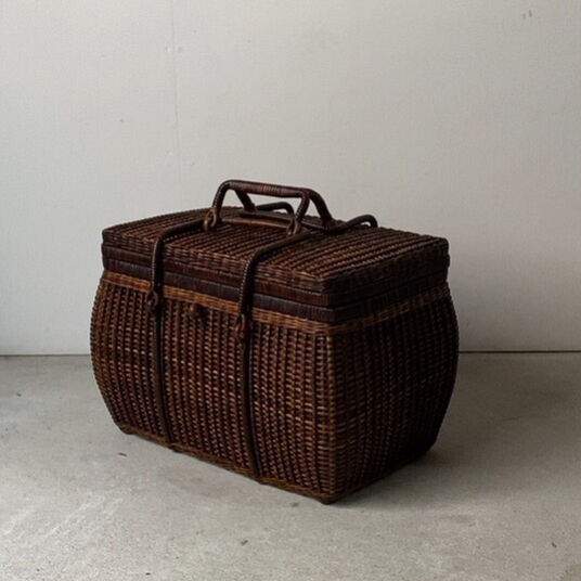 籐製 ピクニックバスケット ヴィンテージ 籐製 ピクニック