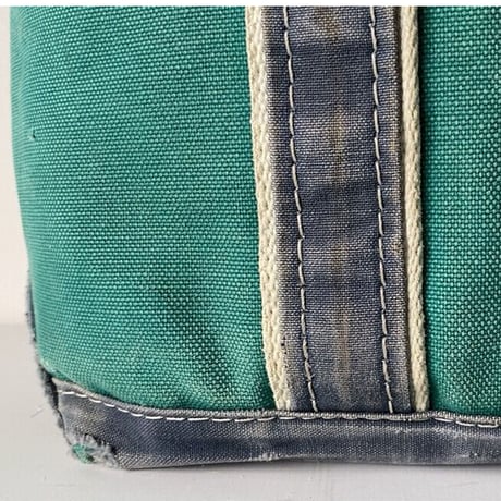 LLBean エルエルビーン 80s デラックストート Mサイズ グリーン×ネイビー ヴィンテージ ボート&トート ビーントート boat&tote made in usa