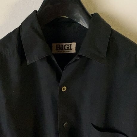 BIGI ビギ　80s オールドビギ　レーヨンシャツ ブラック ドロップショルダー  レディース M   ヴィンテージ DCブランド 古着