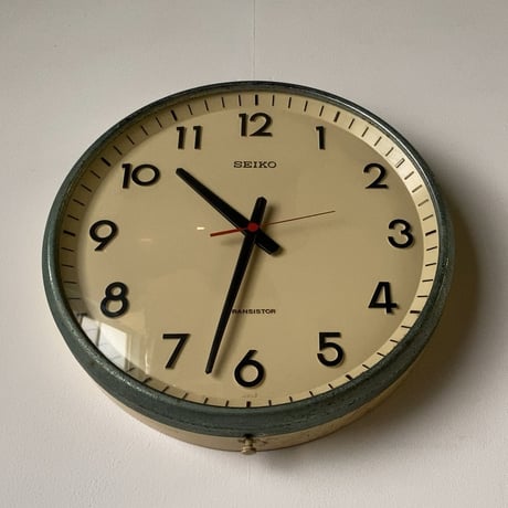 SEIKO セイコー 70s 学校時計 3針 赤針 トランジスター 昭和期 1970年代 オールドセイコー ヴィンテージウォールクロック ジャパンヴィンテージ 実働品