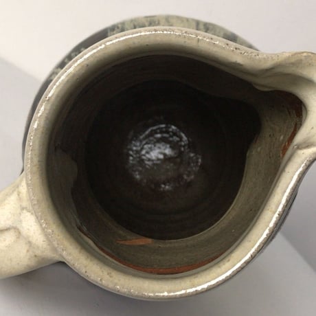 益子焼 村田 元 (ムラタ ゲン)作  把手壺 水差 花器 大きめのピッチャーです。高さ約32cm。 益子 民藝運動。完品