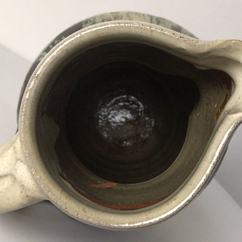 益子焼 村田 元 (ムラタ ゲン)作 把手壺 水差 花器 大きめのピッチャー