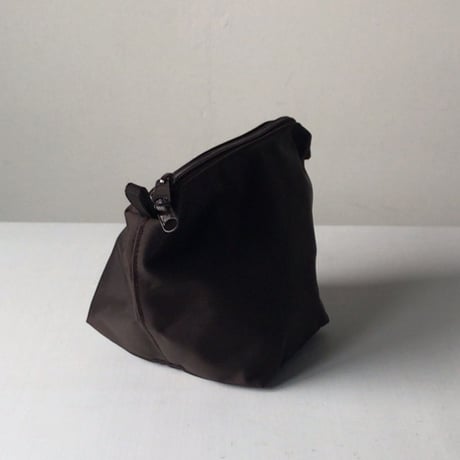 Herve Chapelier エルベシャプリエ  トラベルポーチS  モカ  2785N  コスメポーチ  小物入れ  インバッグ  ダークブラウン  中古美品  made in France
