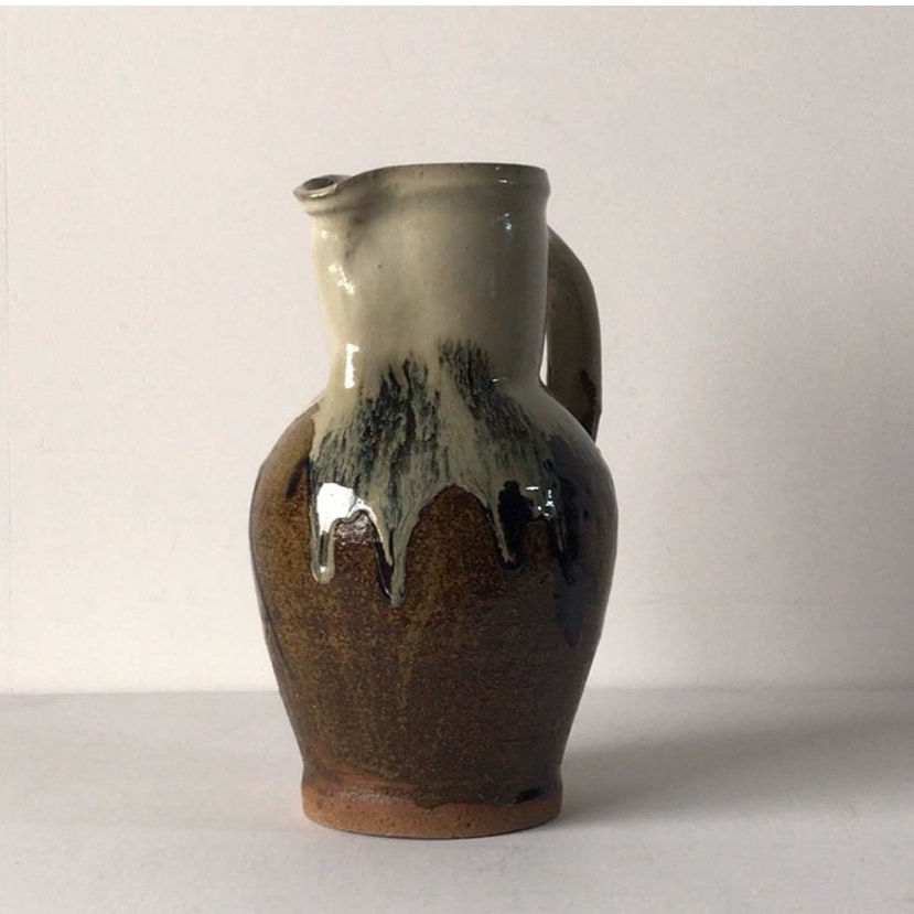益子焼 村田 元 (ムラタ ゲン)作 把手壺 水差 花器 大きめのピッチャー