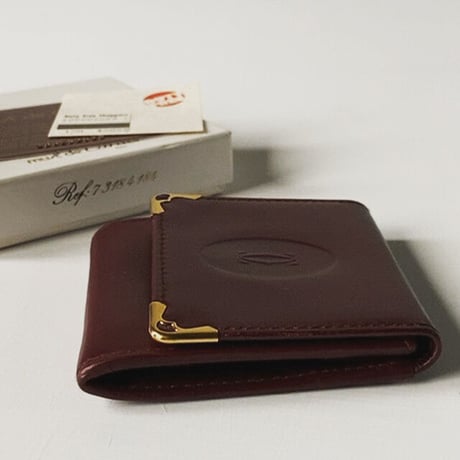Cartier カルティエ 90sヴィンテージ マストライン コインンケース コンパクトウォレット ミニ財布 レザー 付属品完備 美品