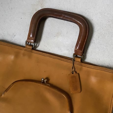 60's VINTAGE COACH   オールドコーチ  BonnieCashin/ボニーカシン  デザインの名作「がま口トート」マスタード(ダークイエロー) 希少品