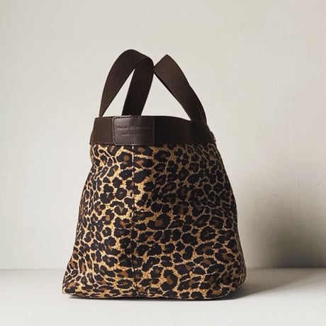 Herve Chapelier エルベ シャプリエ トートバッグ707Fパンサー 舟型トートM  レオパード ヒョウ柄 Cライン  中古美品  made in france