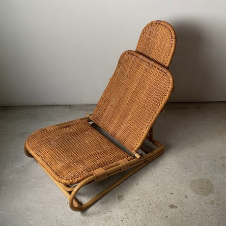 1960年代製 ヴィンテージ ラタンローチェア 籐編み 座椅子 2段階調 日本製 ジャパンヴィンテージ 完品