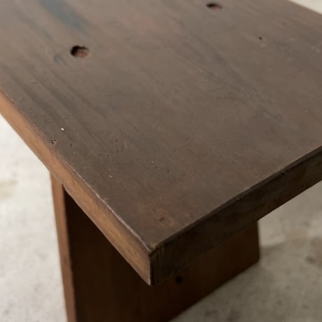 昭和期 木製ベンチ 花台 飾り台 踏み台  黒ヤケ ジャパンヴィンテージ 古道具 古家具 良品