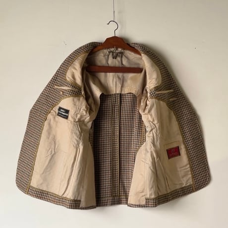 PYTHON カシミアジャケット  千鳥格子 パッチポケット シングル ヴィンテージ JKT   made in Scotland