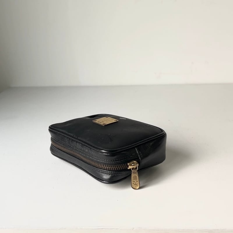 良品 希少 MCM ヴィセトス ウェストポーチ レザー ヴィンテージ MCM オールドエムシーエム ヴィセトス柄 モノグラム ブラック