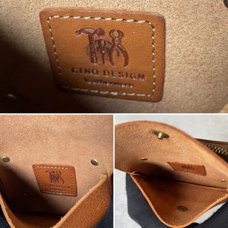 CINQ DESIGN サンクデザイン　小さめの財布 キャメル ブラウン 小銭入れ レザー 革財布 革 牛革 イタリアンレザー コンパクトウォレット 中古美品