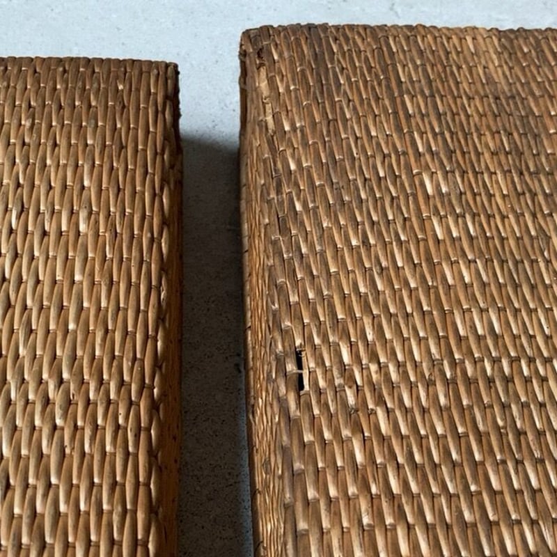 小さな柳行李 28cm 古い文庫行李 飯行李 平箱 小箱 ヴィンテージ