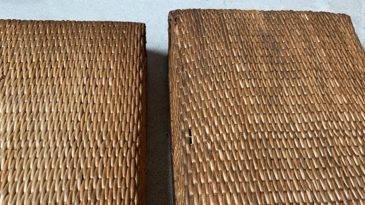 小さな柳行李 28cm 古い文庫行李 飯行李 平箱 小箱 ヴィンテージ