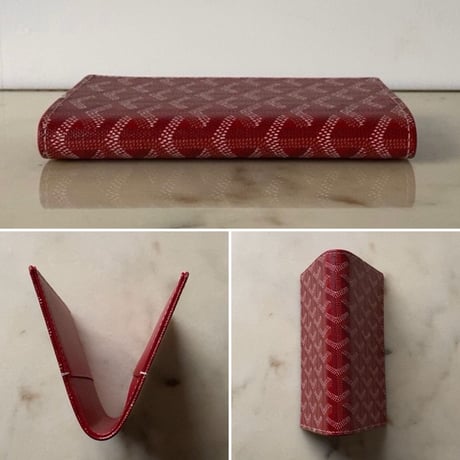 GOYARD ゴヤール  手帳カバー ルージュ 赤 ボルドー CAMBONPMLTY02   15 ×9.5cm 中古美品