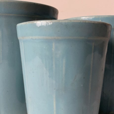 古い植木鉢. ターコイズ矢紋様3鉢セット　70sオールドポット 入れ子3サイズ。※1点1点微妙な個体差が有りますのでご了承下さい。