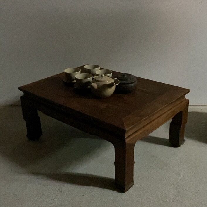 古い小さな木製無垢座卓 幅55cmの極小座卓 小さなお膳 ちゃぶ台 古道具 